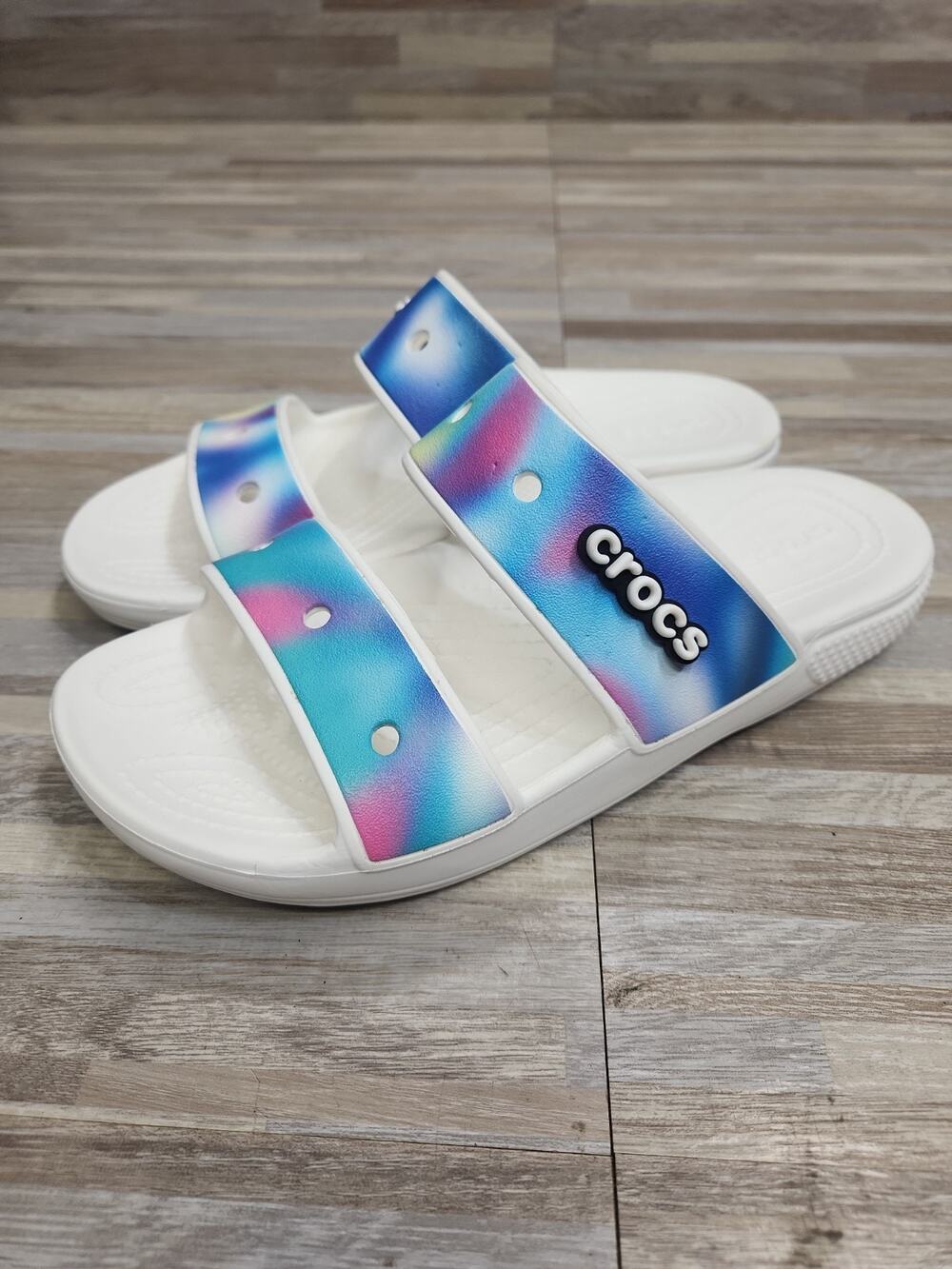 Crocs Women's Classic 2 Strap Solarized Lightweight Sandals White Size 9